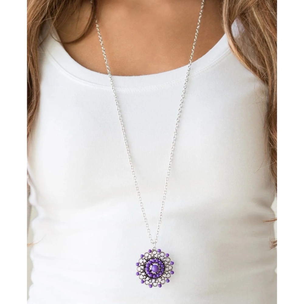❤️ NWT! Paparazzi ‘Boho Bonanza’ Purple and Silverer Necklace and Earrings Set